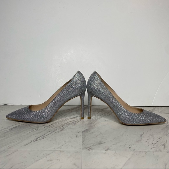 Stuart Weitzman Leigh 75 Sliver Sparkle Pump 9B - Picture 7 of 14